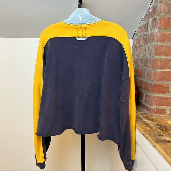 Free People Split Second 1/2 Zip Pullover Navy Combo - Picture 3 of 9